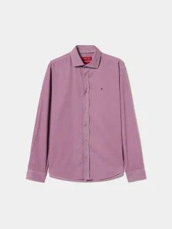 Camisa slim fit de bombazine