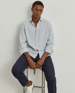 Camisa slim fit de bombazine