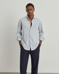 Camisa slim fit de bombazine