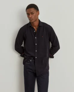 Camisa slim fit de bombazine