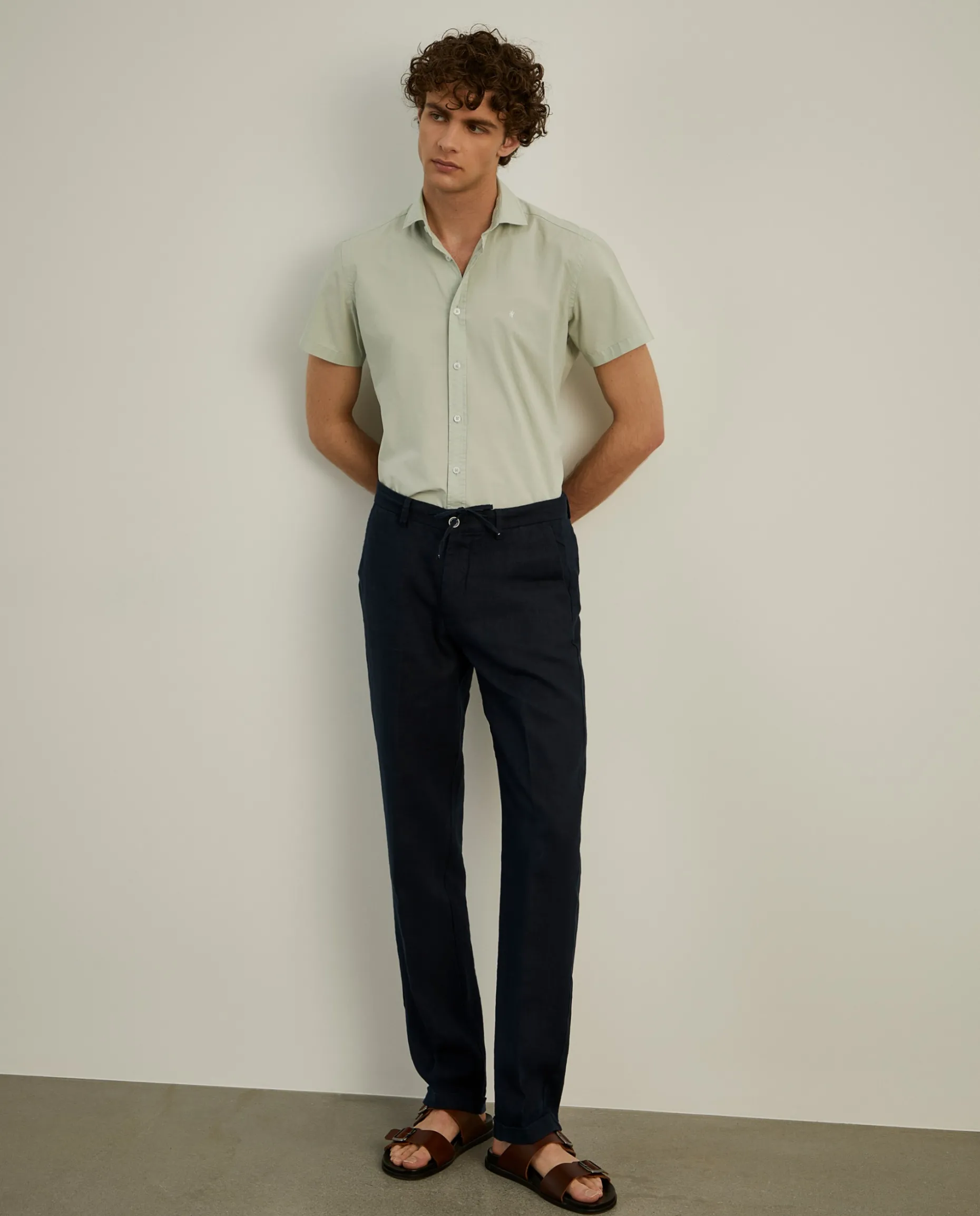 Camisa slim fit de manga curta