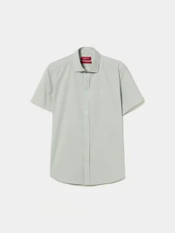 Camisa slim fit de manga curta