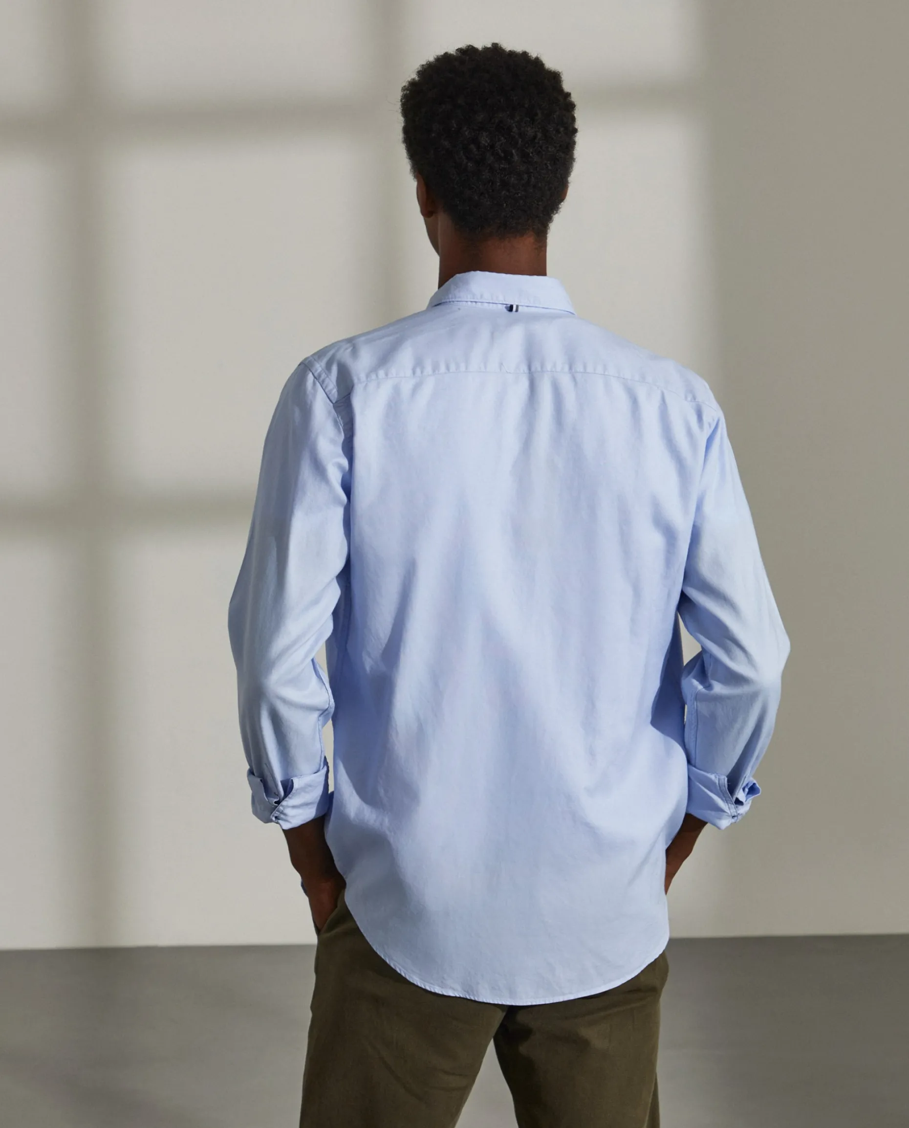 Camisa slim fit em algodão