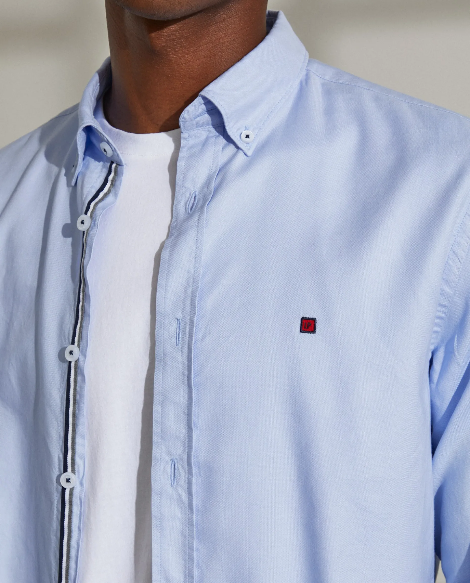 Camisa slim fit em algodão