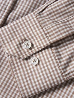 Camisa slim fit em algodão padrão quadrados