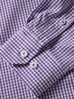 Camisa slim fit em algodão padrão quadrados