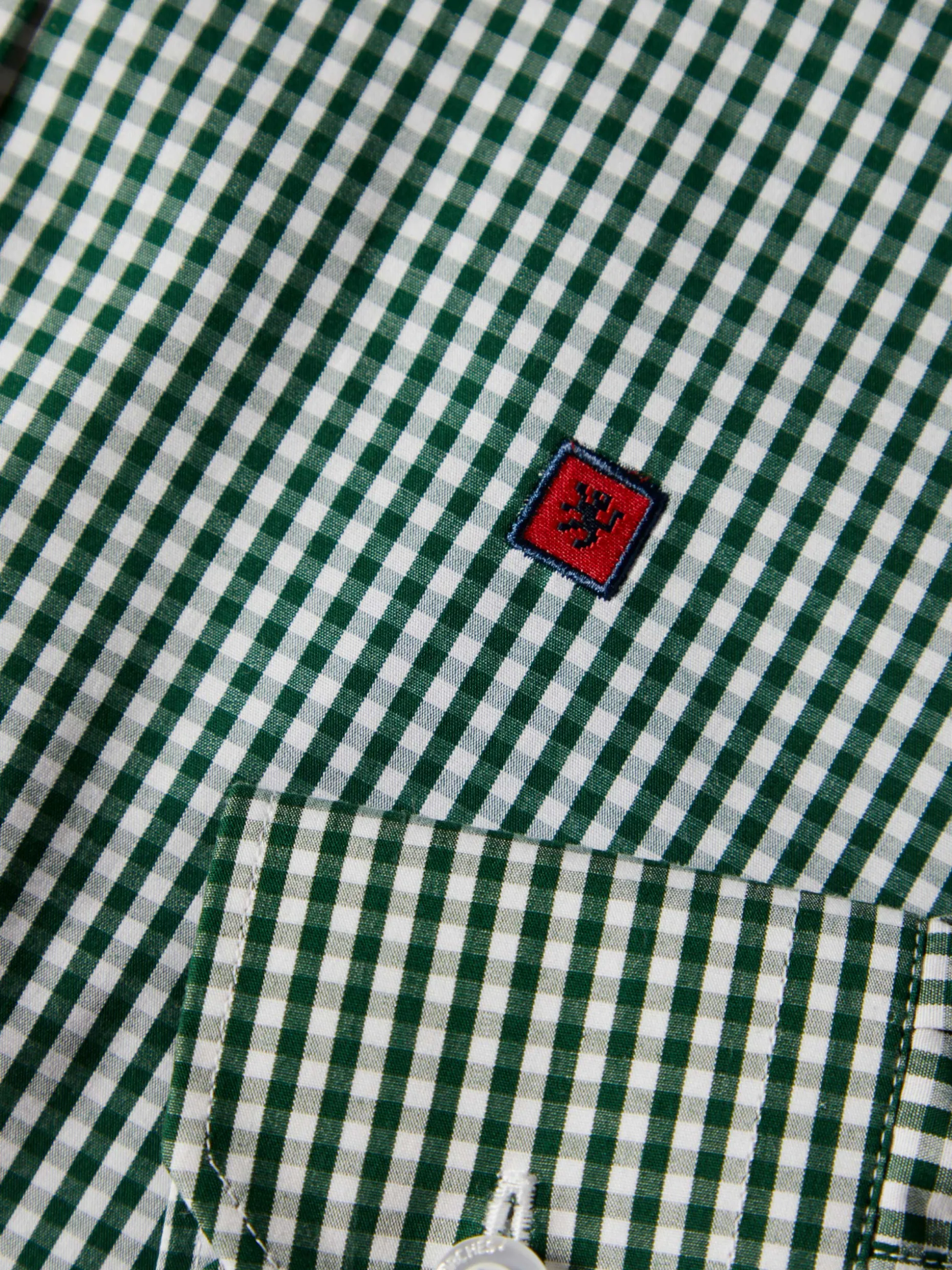Camisa slim fit em algodão padrão quadrados