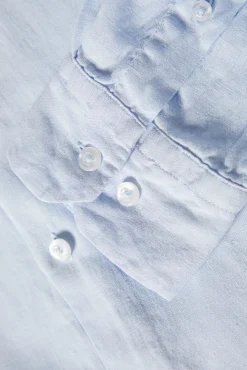 Camisa slim fit em linho garment dye