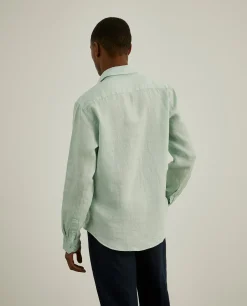 Camisa slim fit em linho garment dye