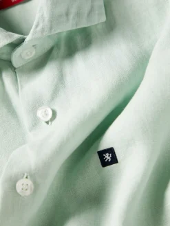 Camisa slim fit em linho garment dye