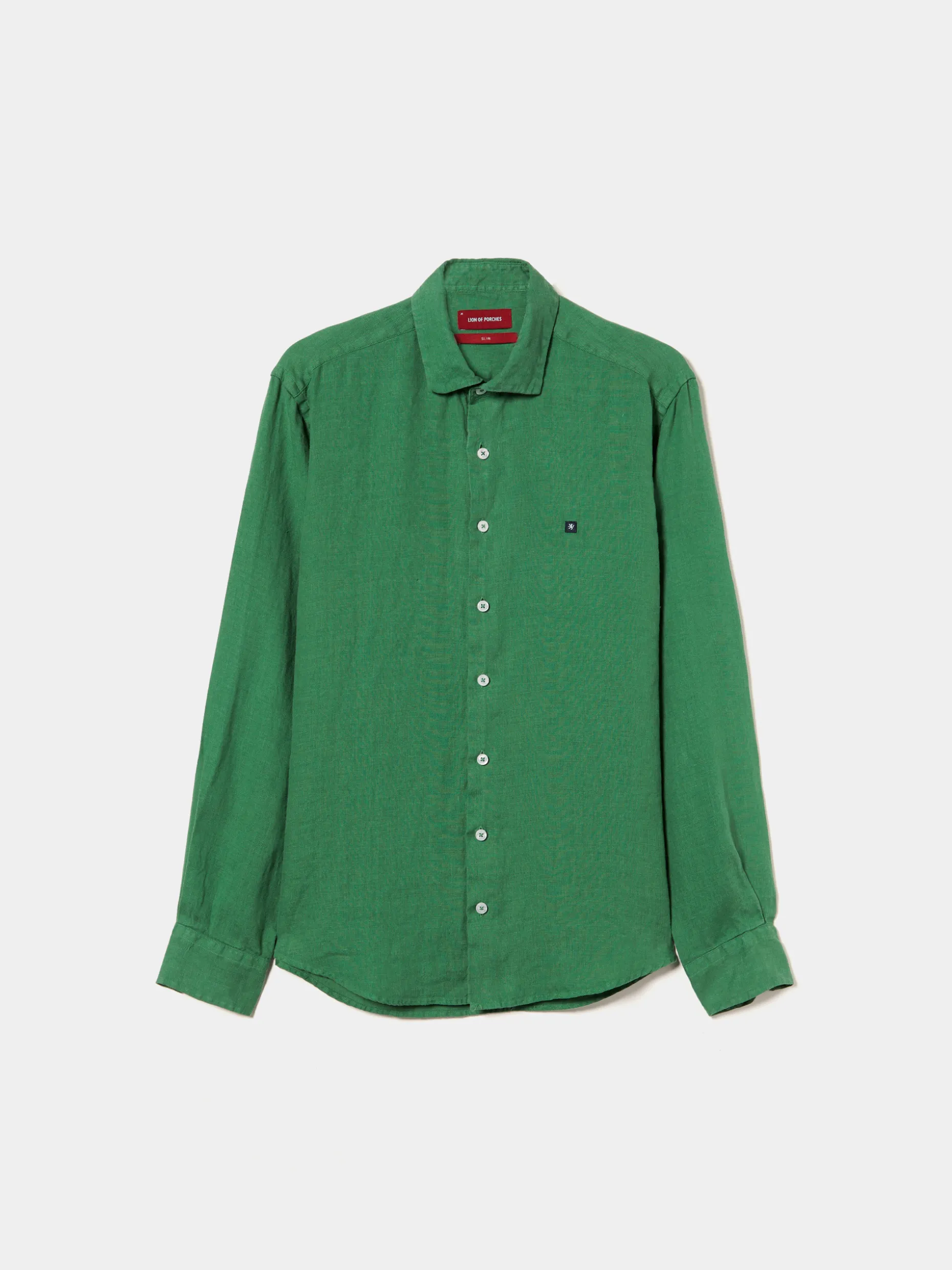 Camisa slim fit em linho garment dye