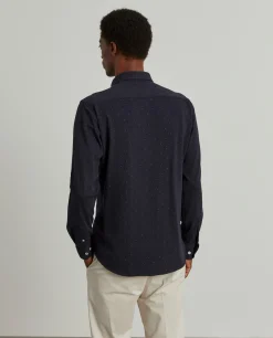 Camisa slim fit em malha piquê com padrão