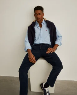 Camisa slim fit em popelina