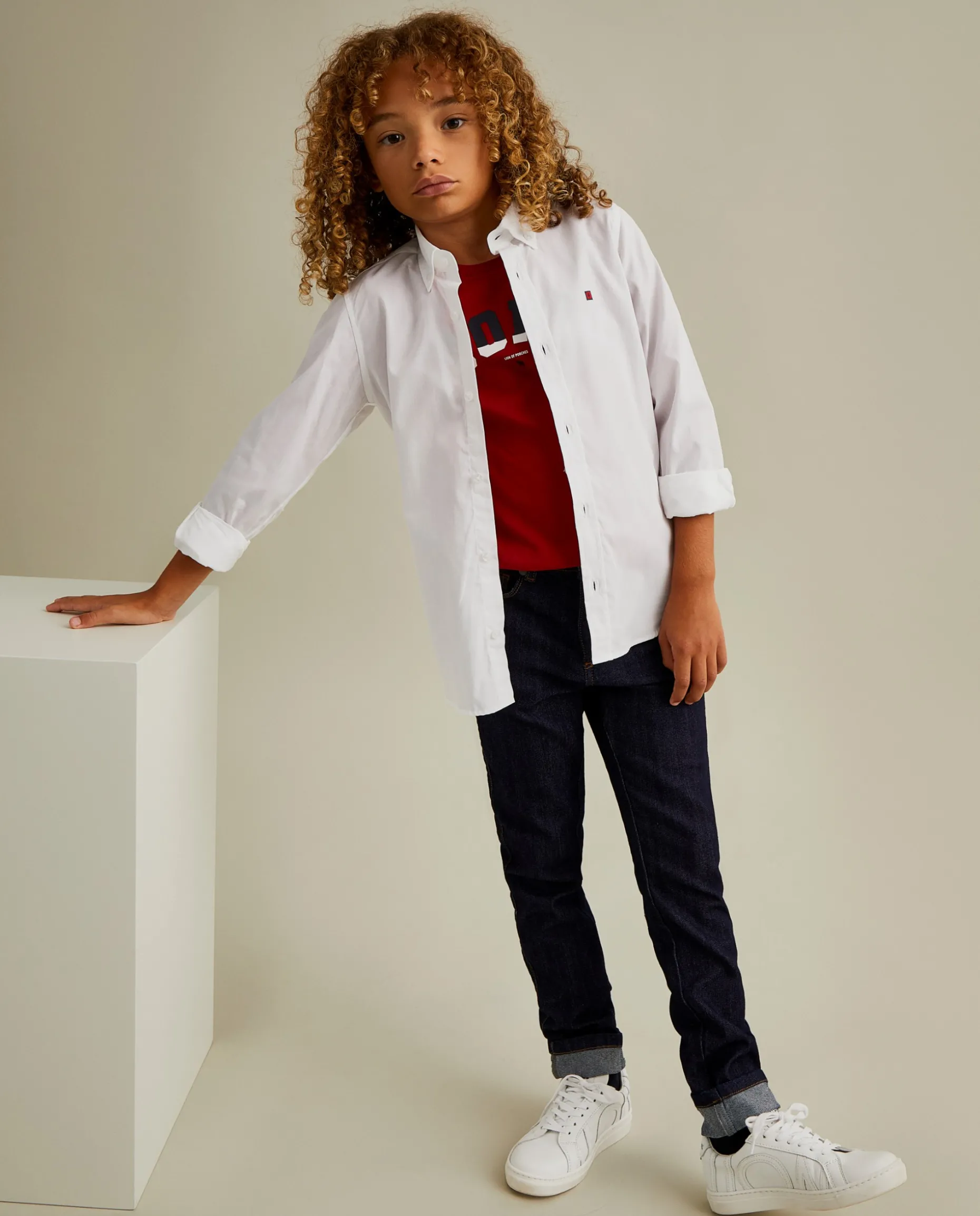 Camisa slim fit em popelina