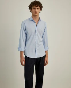 Camisa slim fit em popelina