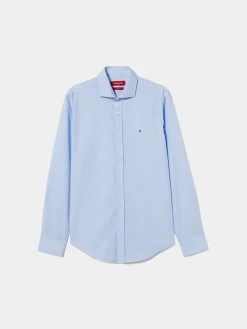 Camisa slim fit em popelina