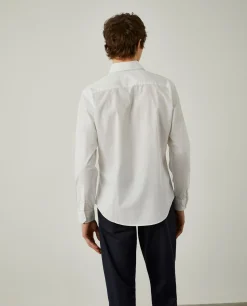 Camisa slim fit em popelina