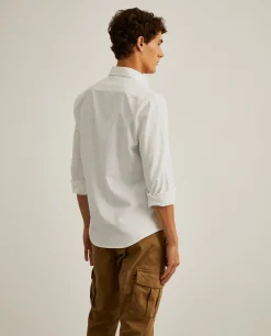 Camisa slim fit em sarja