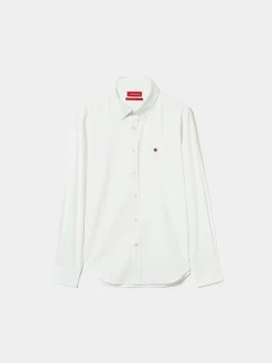 Camisa slim fit em sarja