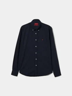 Camisa slim fit em sarja