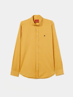 Camisa slim fit em tecido popelina