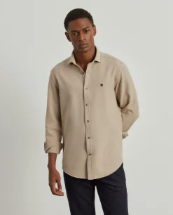 Camisa slim fit garment dye