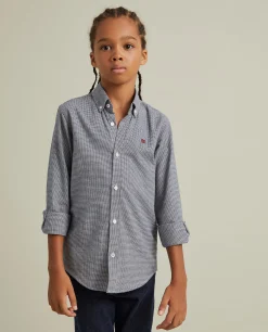 Camisa slim fit pied de poule