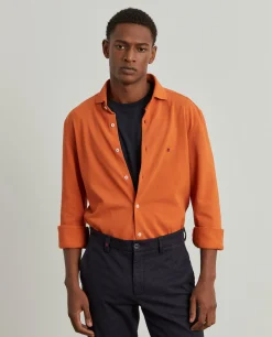 Camisa slim fit piqué