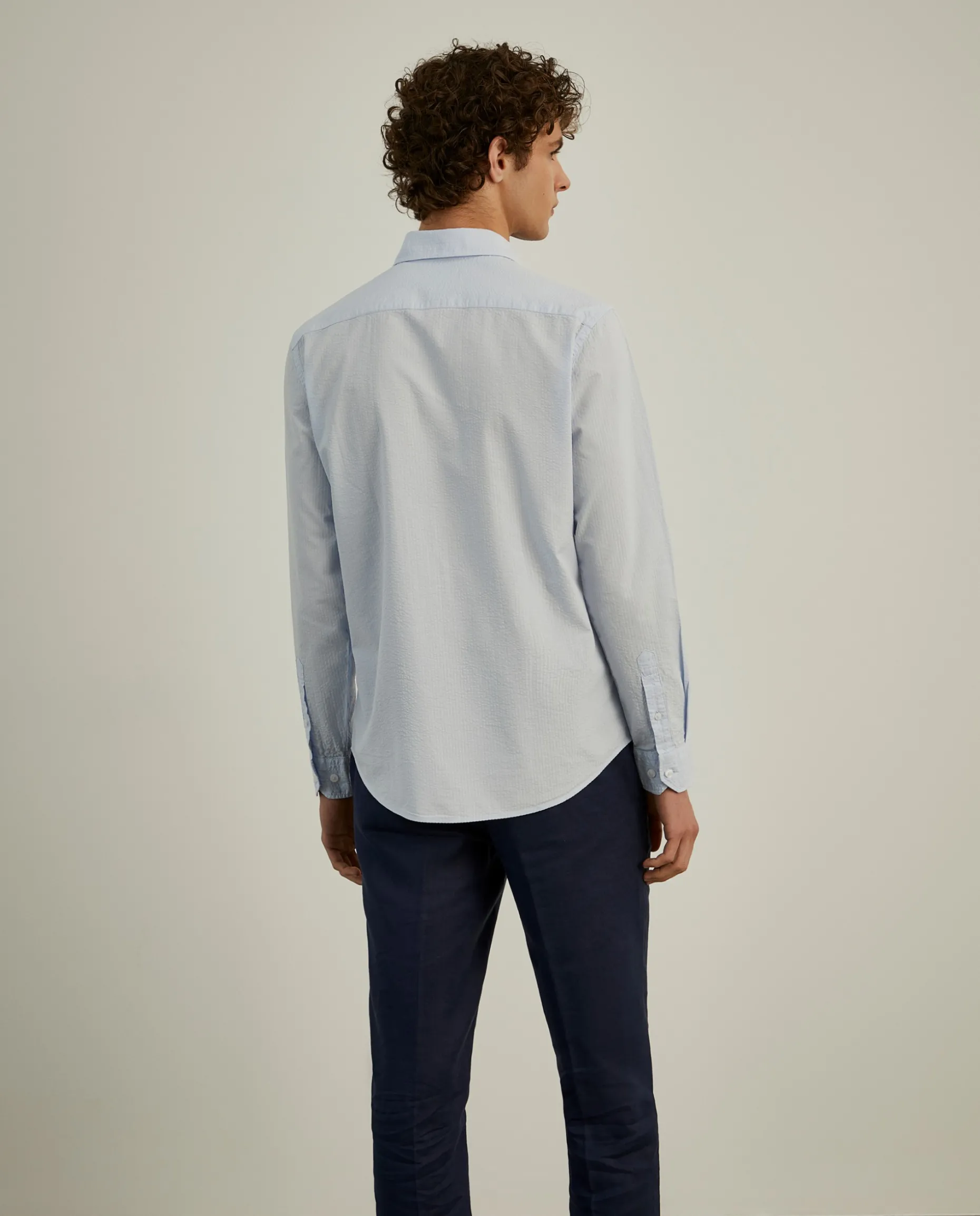 Camisa slim fit seersucker