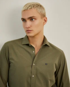 Camisa slim fit seersucker