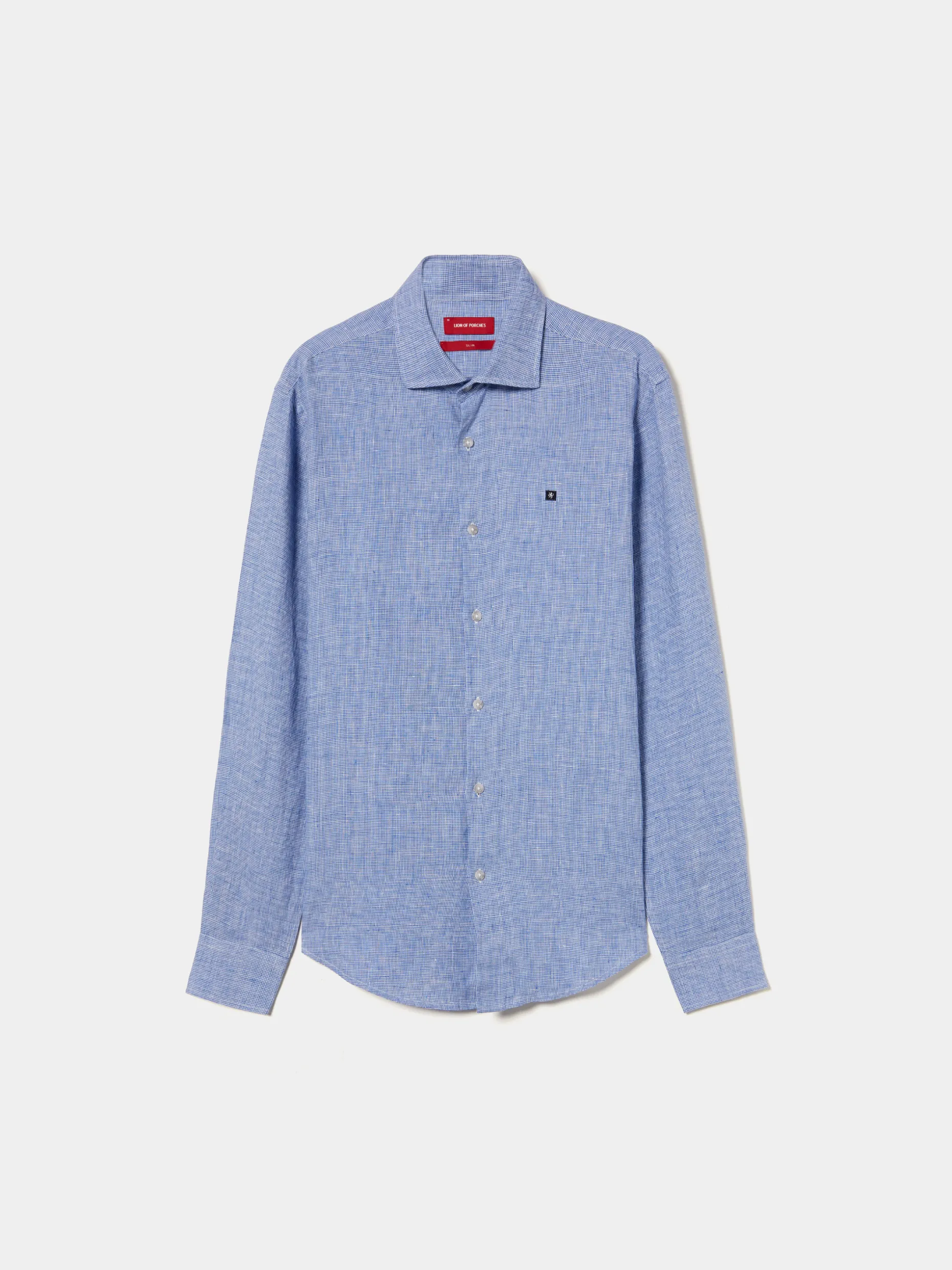 Camisa xadrez de linho slim fit