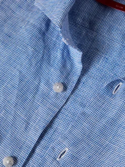 Camisa xadrez de linho slim fit