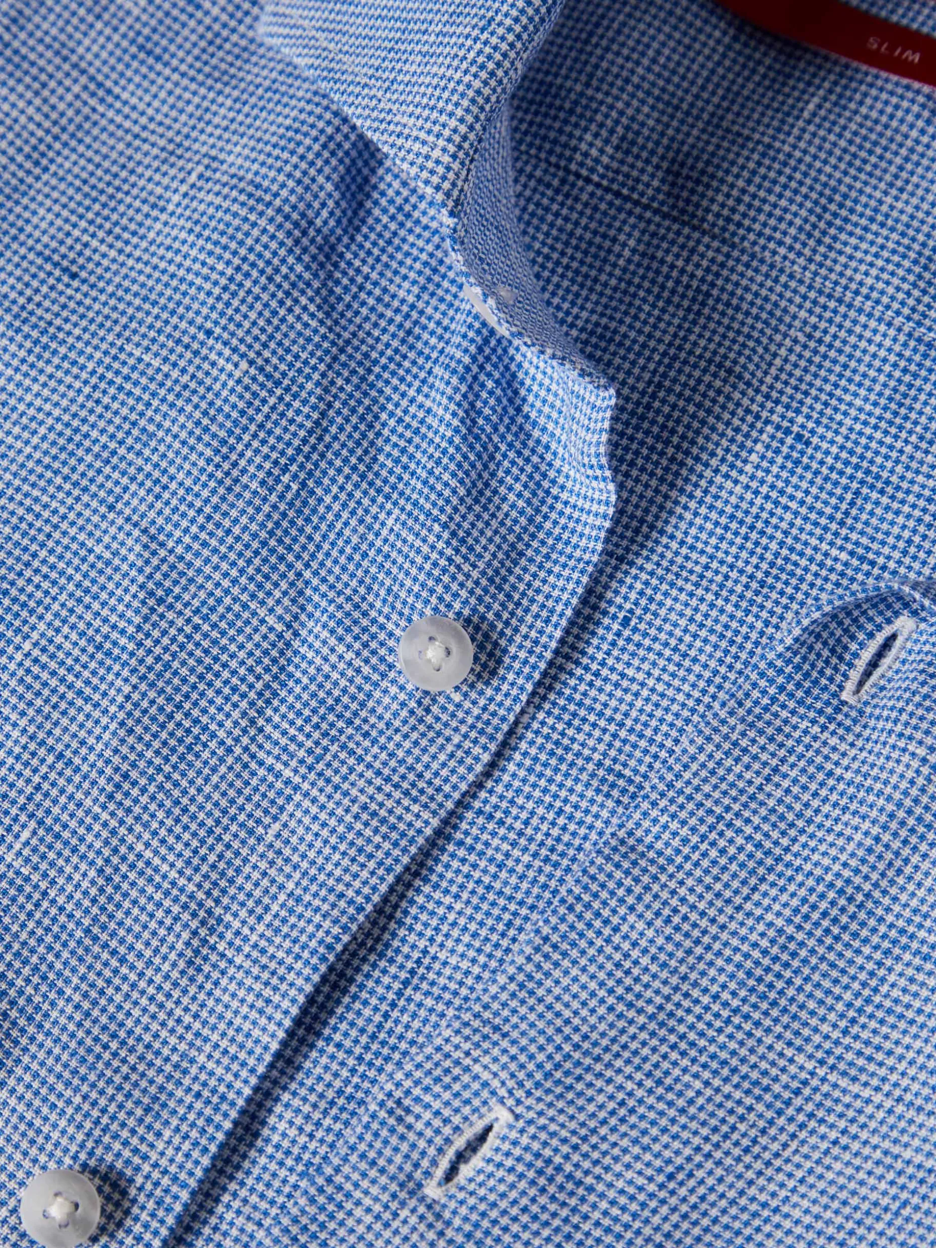 Camisa xadrez de linho slim fit