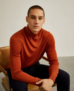 Camisola 100% lã merino com gola alta