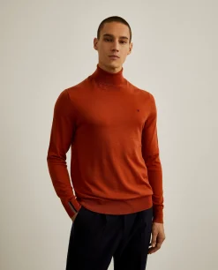 Camisola 100% lã merino com gola alta