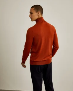 Camisola 100% lã merino com gola alta