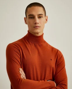 Camisola 100% lã merino com gola alta