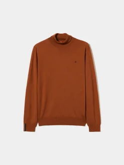 Camisola 100% lã merino com gola alta