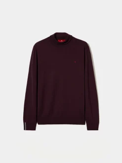 Camisola 100% lã merino com gola alta