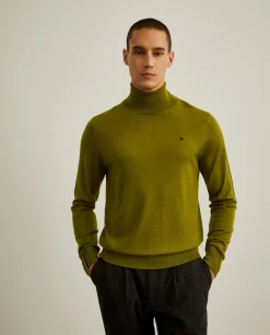 Camisola 100% lã merino com gola alta