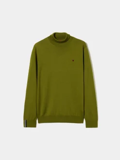 Camisola 100% lã merino com gola alta