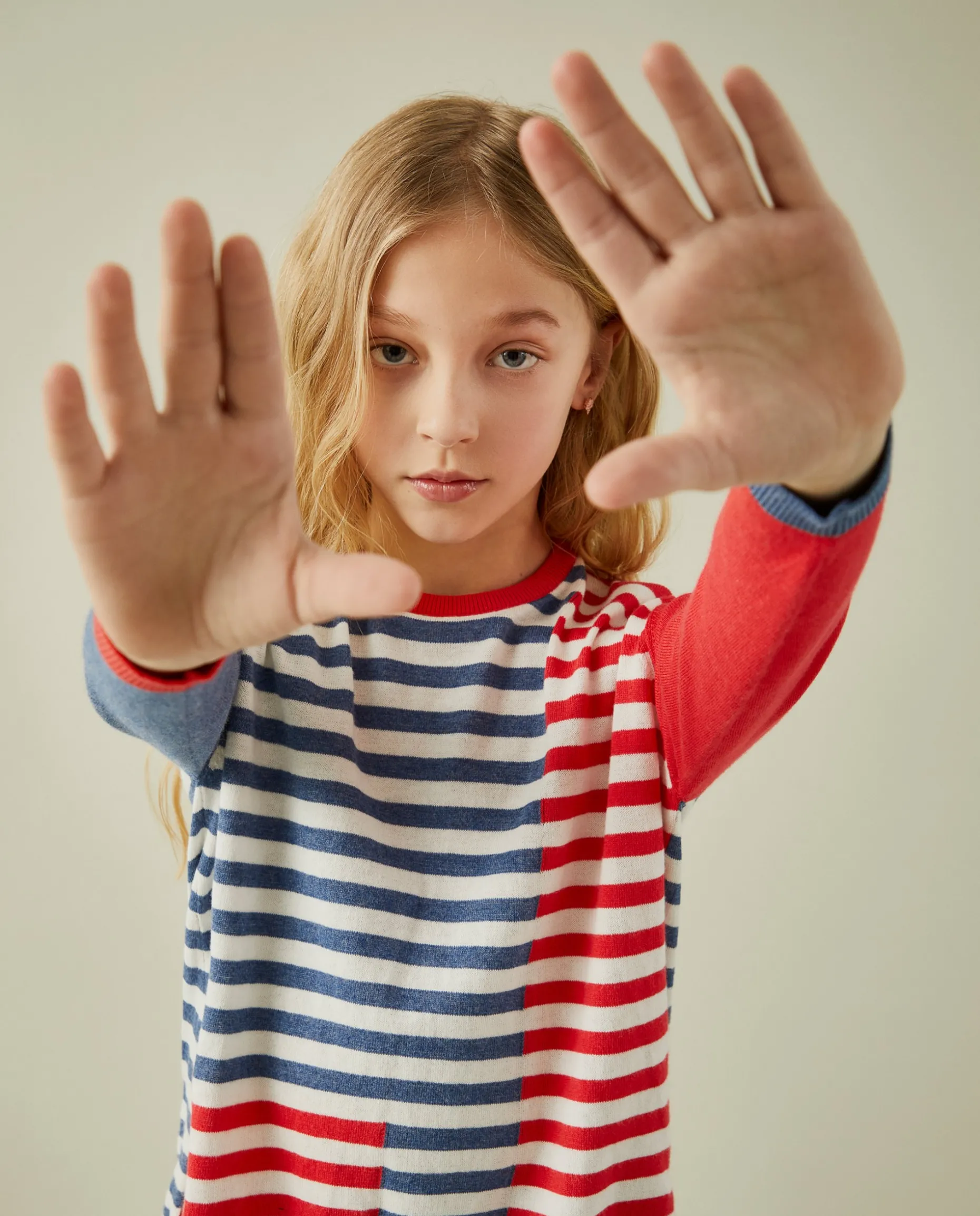 Camisola assimétrica às riscas