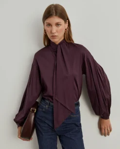 Camisola bordeaux com manga abalonada