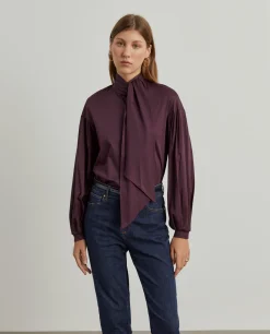 Camisola bordeaux com manga abalonada