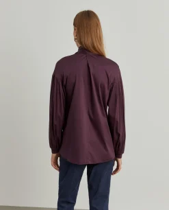 Camisola bordeaux com manga abalonada