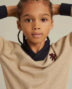 Camisola color block em algodão e caxemira