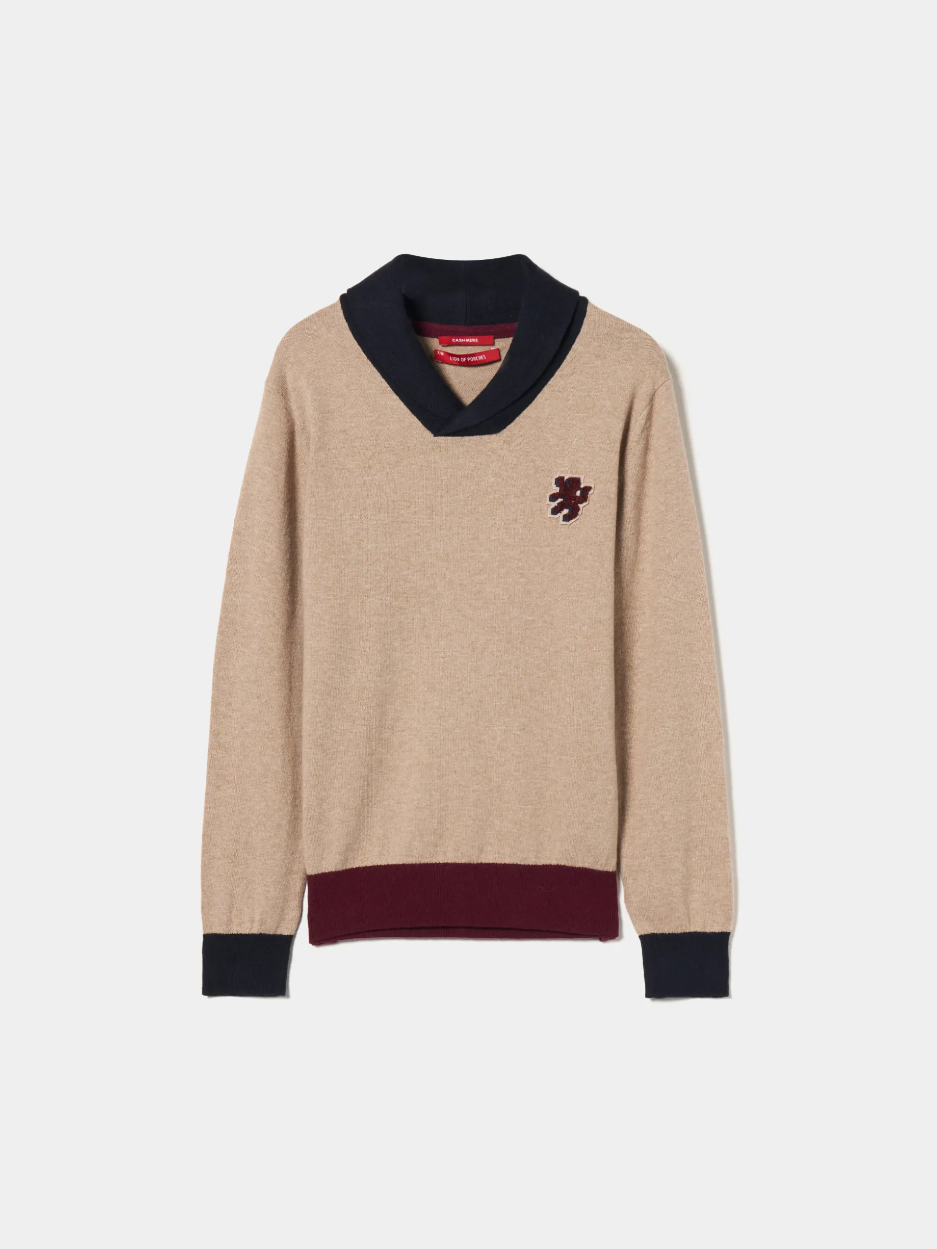 Camisola color block em algodão e caxemira