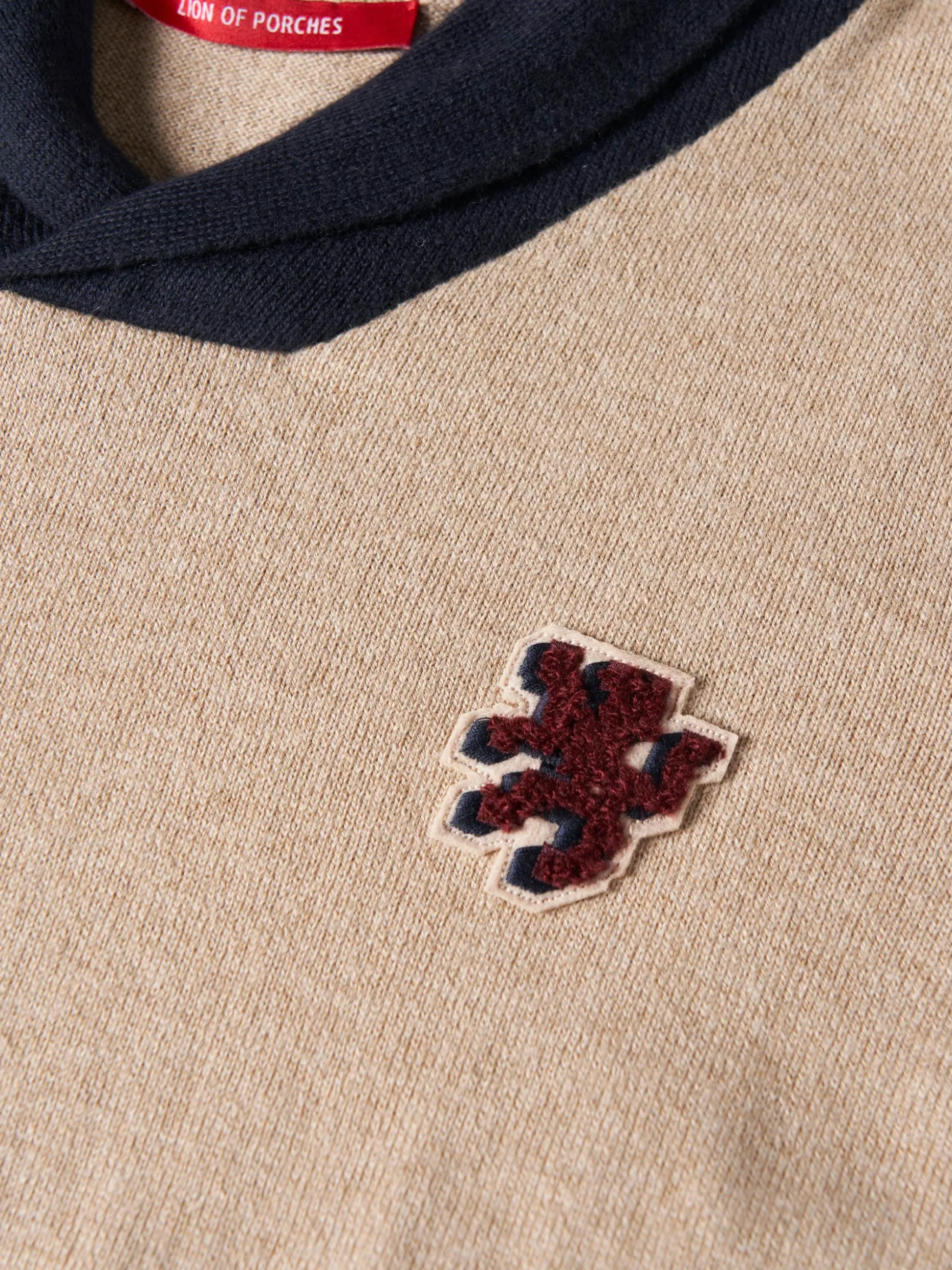 Camisola color block em algodão e caxemira