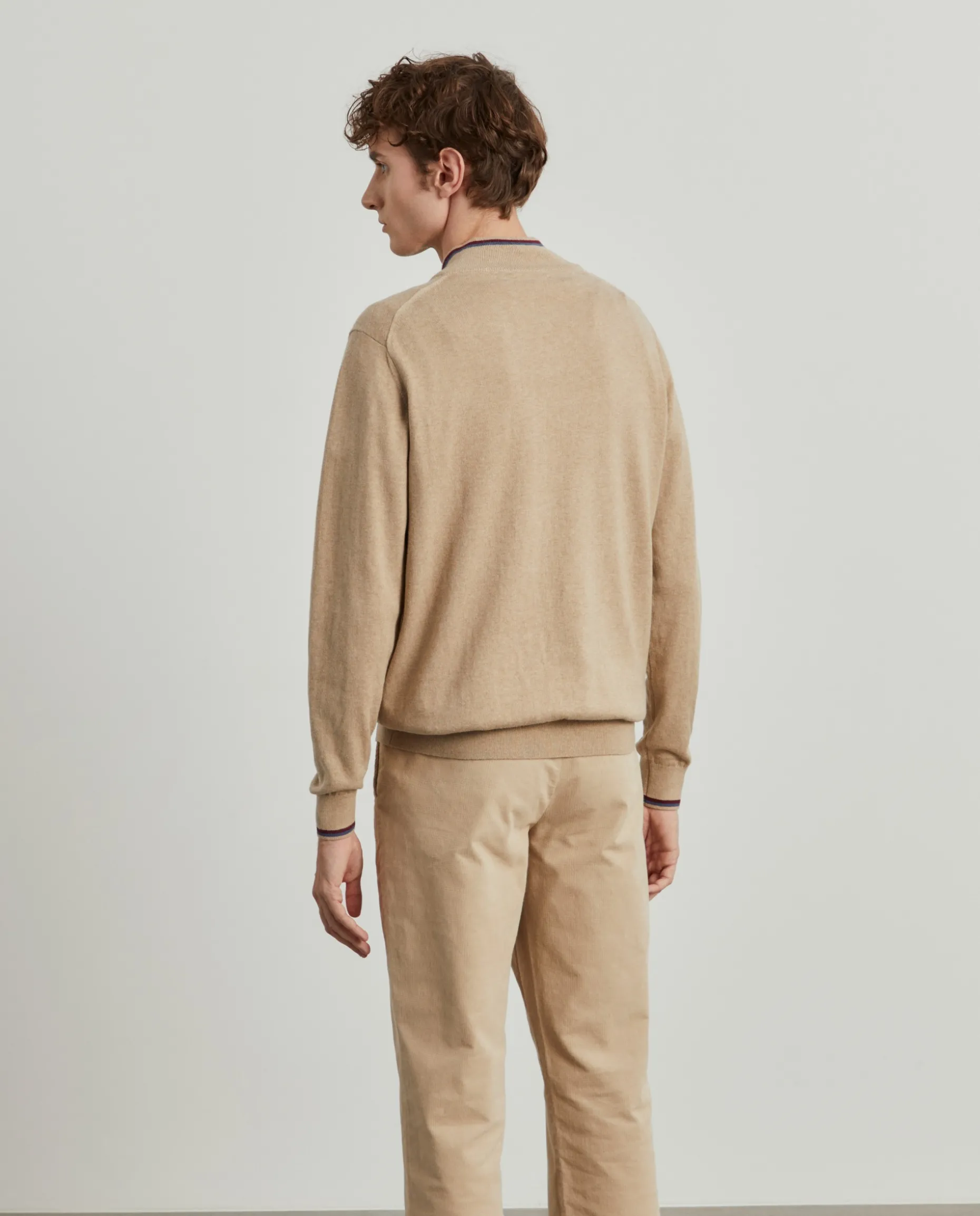 Camisola com botões algodão e caxemira