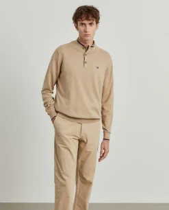 Camisola com botões algodão e caxemira